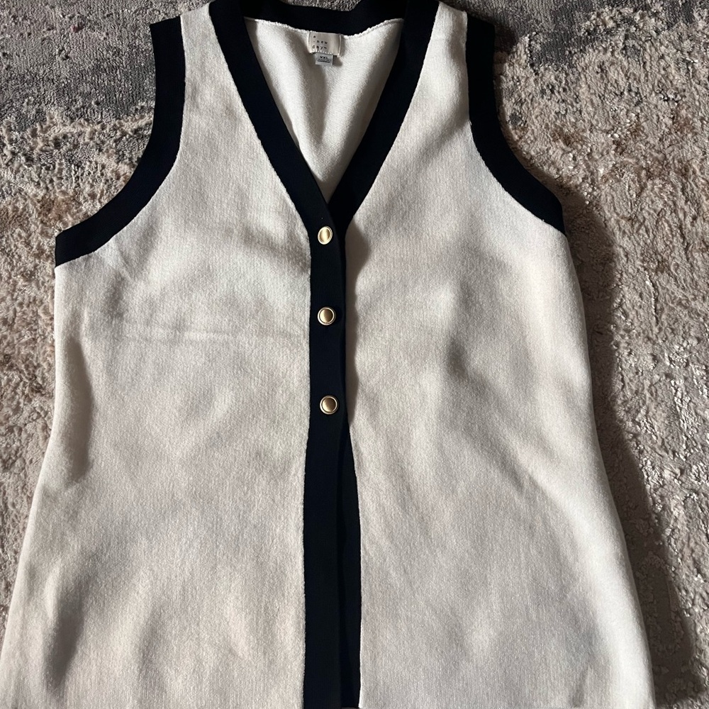 a new day button down Sweater vest cream and Black womens xxl - Picture 5 of 5